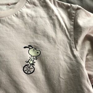 (Duplicate) Ladies muted Light Pink Graphic Tee - peanuts /yunagaba collab